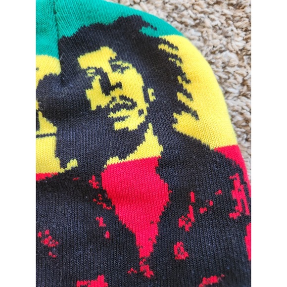 Bob Marley Rasta Reggae Beanie Hat Cap Knit Unisex One Size. - Picture 5 of 6